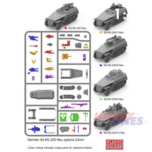 Load image into Gallery viewer, SDKFZ 250 &#39;NEU&#39; HALFTRACK German WWII 1:72 Scale Plastic Soldier PSC WW2V20035
