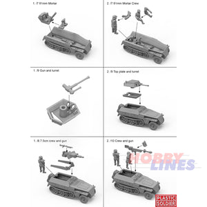 SDKFZ 250 'NEU' HALFTRACK German WWII 1:72 Scale Plastic Soldier PSC WW2V20035