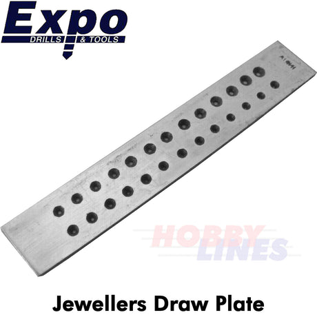 JEWELLERS DRAW PLATE for wood 24 hole 156-20 thou Expo Tools 74380