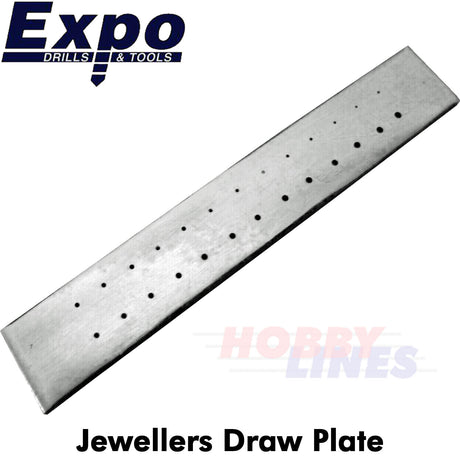 JEWELLERS DRAW PLATE for wood 24 hole 156-20 thou Expo Tools 74380