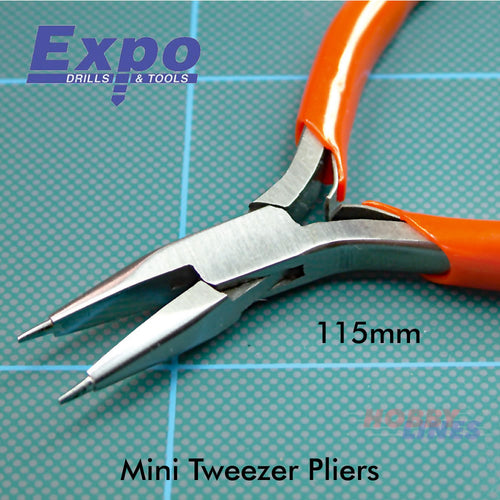 Expo Tools Pro Pliers TWEEZER NOSE PLIERS 115mm with double leaf spring 75605