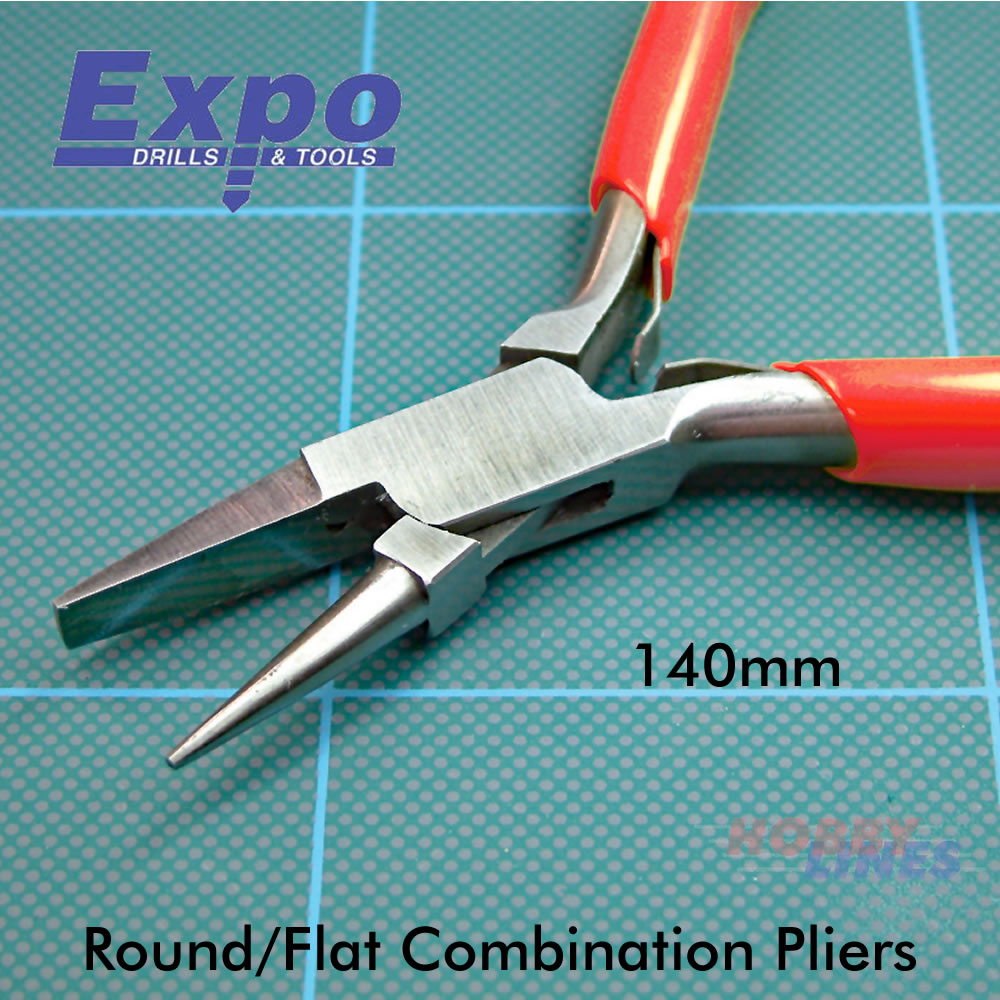 Pro Pliers ROUND/FLAT 140mm with double leaf spring 75612 EXPO TOOLS
