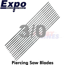 Load image into Gallery viewer, PIERCING SAW BLADES range Standard Quality packed 12 Sizes 6/0 - 0/3 Expo Tools
