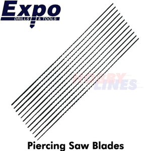 PIERCING SAW BLADES range Standard Quality packed 12 Sizes 6/0 - 0/3 Expo Tools