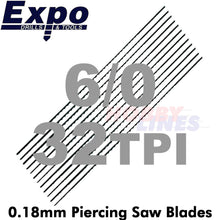 Load image into Gallery viewer, PIERCING SAW BLADES range Swiss Quality packed 12 Sizes from 6/0 - 3 Expo Tools
