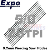 PIERCING SAW BLADES range Swiss Quality packed 12 Sizes from 6/0 - 3 Expo Tools