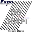FRETSAW BLADES Fret Saw range packed 12 Size 00/0/1/2/3/4 36-22tpi Expo Tools