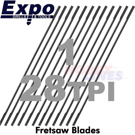 FRETSAW BLADES Fret Saw range packed 12 Size 00/0/1/2/3/4 36-22tpi Expo Tools