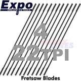 FRETSAW BLADES Fret Saw range packed 12 Size 00/0/1/2/3/4 36-22tpi Expo Tools