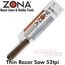 Load image into Gallery viewer, Ultra Thin Razor Saw 0.008&quot; thick 52tpi Kerf Hobby Tool Woodwork ZONA 35-050
