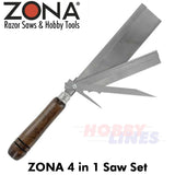 Razor Saw 4 in 1 set Complete 24, 32 & 52 TPI Hobby Tool Woodwork ZONA 35-140
