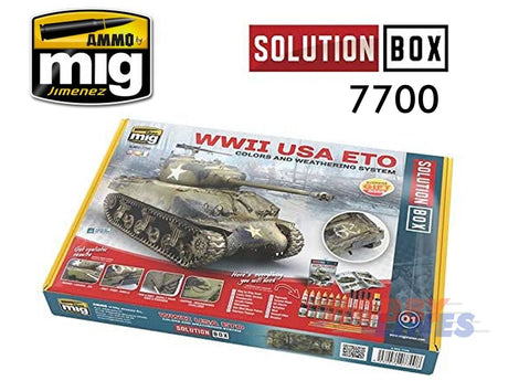 WWII AMERICAN ETO SOLUTION BOX Paint Modelling AMMO By Mig Jimenez MIG7700