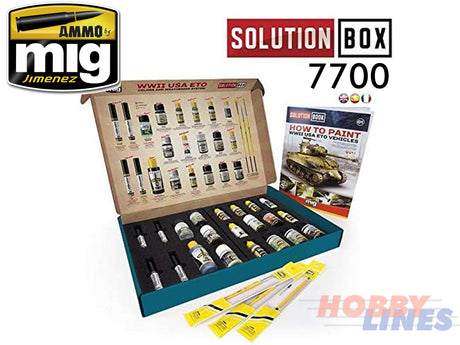 WWII AMERICAN ETO SOLUTION BOX Paint Modelling AMMO By Mig Jimenez MIG7700