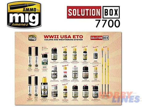 WWII AMERICAN ETO SOLUTION BOX Paint Modelling AMMO By Mig Jimenez MIG7700