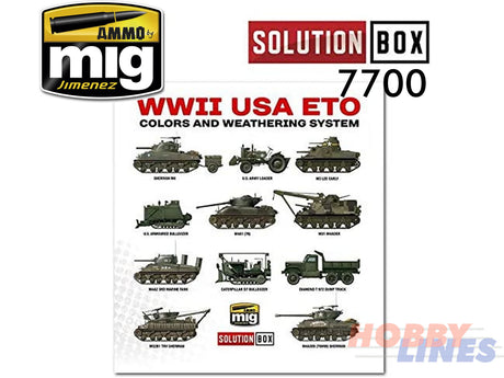 WWII AMERICAN ETO SOLUTION BOX Paint Modelling AMMO By Mig Jimenez MIG7700