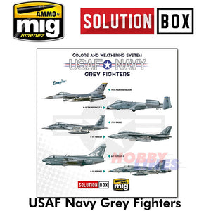 USAF Navy Grey Fighters Solution Box Complete Painting Ammo by MIG MIG7709