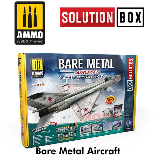 BARE METAL AIRCRAFT Colours & Weathering System Solution Box AMIG7721 Ammo Mig