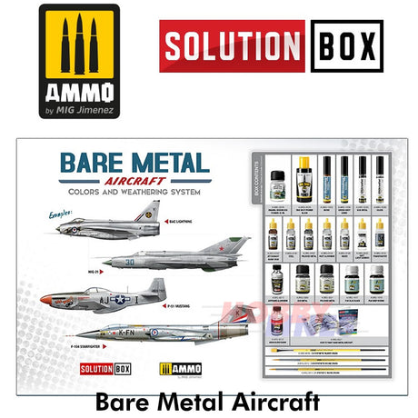 BARE METAL AIRCRAFT Colours & Weathering System Solution Box AMIG7721 Ammo Mig