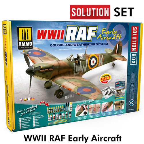WWII RAF Early Aircraft Colours & Weathering SOLUTION BOX AMIG7722 Ammo Mig
