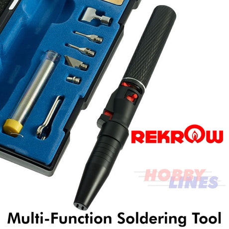 Gas Soldering Iron 5in1 Set Auto Butane Torch Naked Flame Welding Rekrow RK3114