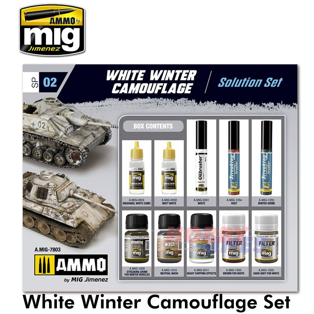 WHITE WINTER CAMOUFLAGE SET Super Pack Paint Modelling AMMO Mig Jimenez MIG7802