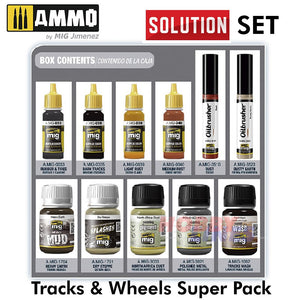 TRACKS & WHEELS Super Pack Solution Box Weathering kit AMMO Mig Jimenez MIG7808