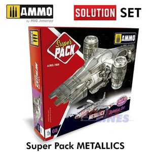 METALLICS Super Pack Solution Box Metal finishes AMMO by Mig Jimenez MIG7804