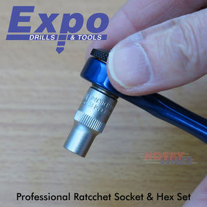 PRO RATCHET SOCKET & HEX KEY SET Tool Kit Cycle Accessories Expo Tools 78130