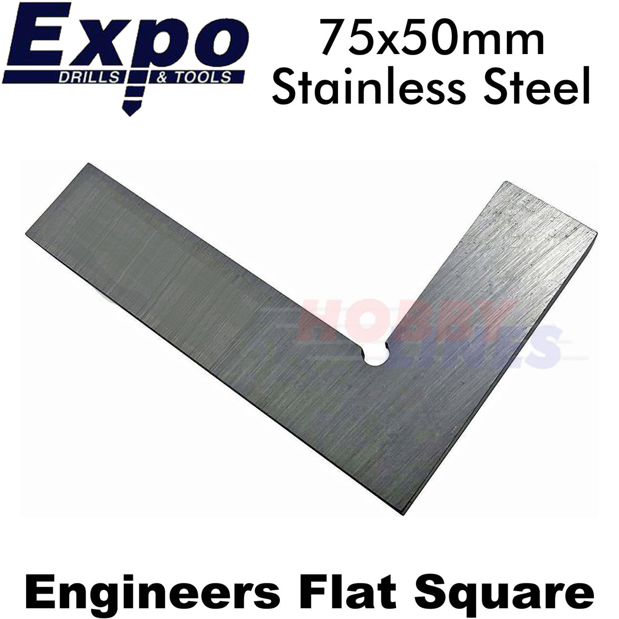 PRECISION FLAT SQUARE Right Angle 90° Straight Edge Stainless Steel 75x50mm Tool