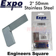 ENGINEERS TRI SQUARE Right Angle 90Â° Straight Edge Stainless Steel 2" 50mm Tool