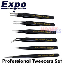 Load image into Gallery viewer, Tweezer 6pc Professional Set Epoxy Coated Stainless Steel Expo Tools 79032
