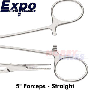 5" FORCEPS - Straight Box Jointed Stainless Steel Expo Tools 79090