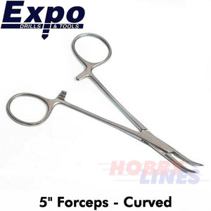 5" FORCEPS - Curved Box Jointed Stainless Steel Expo Tools 79091