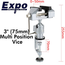 Load image into Gallery viewer, Bench Vice 3&quot; jaws, 2&quot; capacity w.Table Clamp model engineer&#39;s Expo Tools 79521

