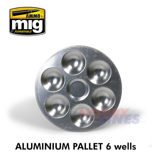 ALUMINIUM PALLET - 6 wells durable paint pallet AMMO Mig Jimenez Mig8008