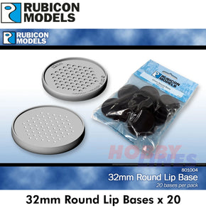 ROUND BASES 32mm raised rim mount miniature figure / model Rubicon Models 801004