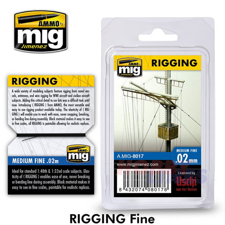 RIGGING Super Fine/Fine/Medium 0.1/0.2/0.3mm AMMO Mig Jimenez MIG8016/7/8