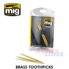 Load image into Gallery viewer, BRASS TOOTHPICKS 3 pieces High Quality Machined Brass AMMO Mig Jimenez Mig8026
