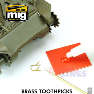 BRASS TOOTHPICKS 3 pieces High Quality Machined Brass AMMO Mig Jimenez Mig8026