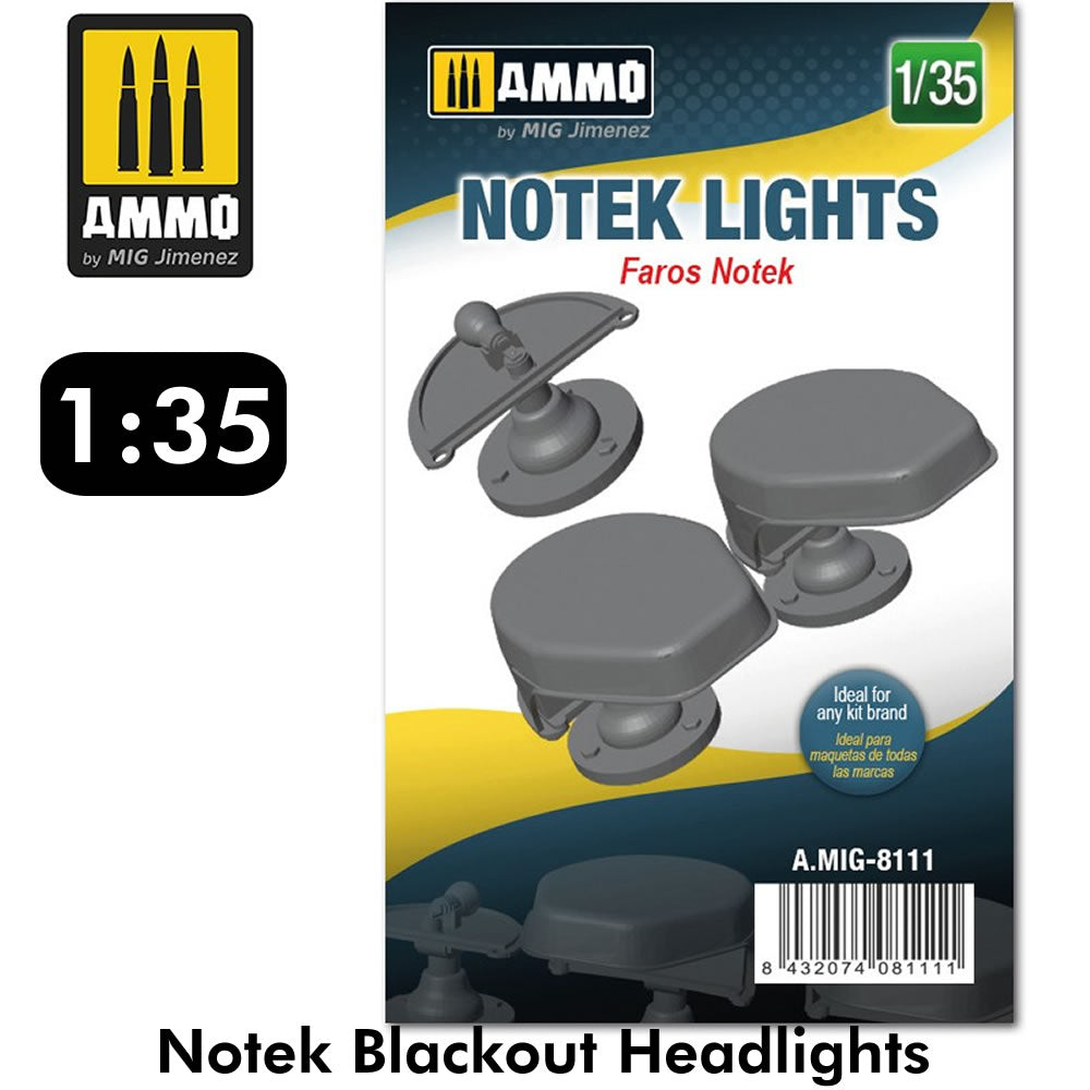 NOTEK BLACKOUT HEADLIGHTS Faros 1:35 Detail up Paint Model AMMO Mig AMIG8111