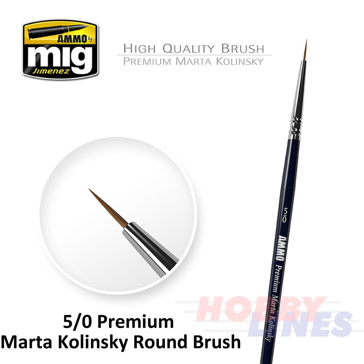 PREMIUM MARTA KOLINSKY ROUND BRUSH Range AMMO Mig Jimenez