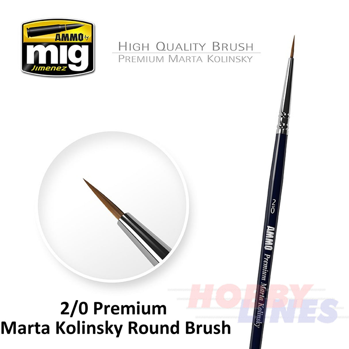 PREMIUM MARTA KOLINSKY ROUND BRUSH Range AMMO Mig Jimenez