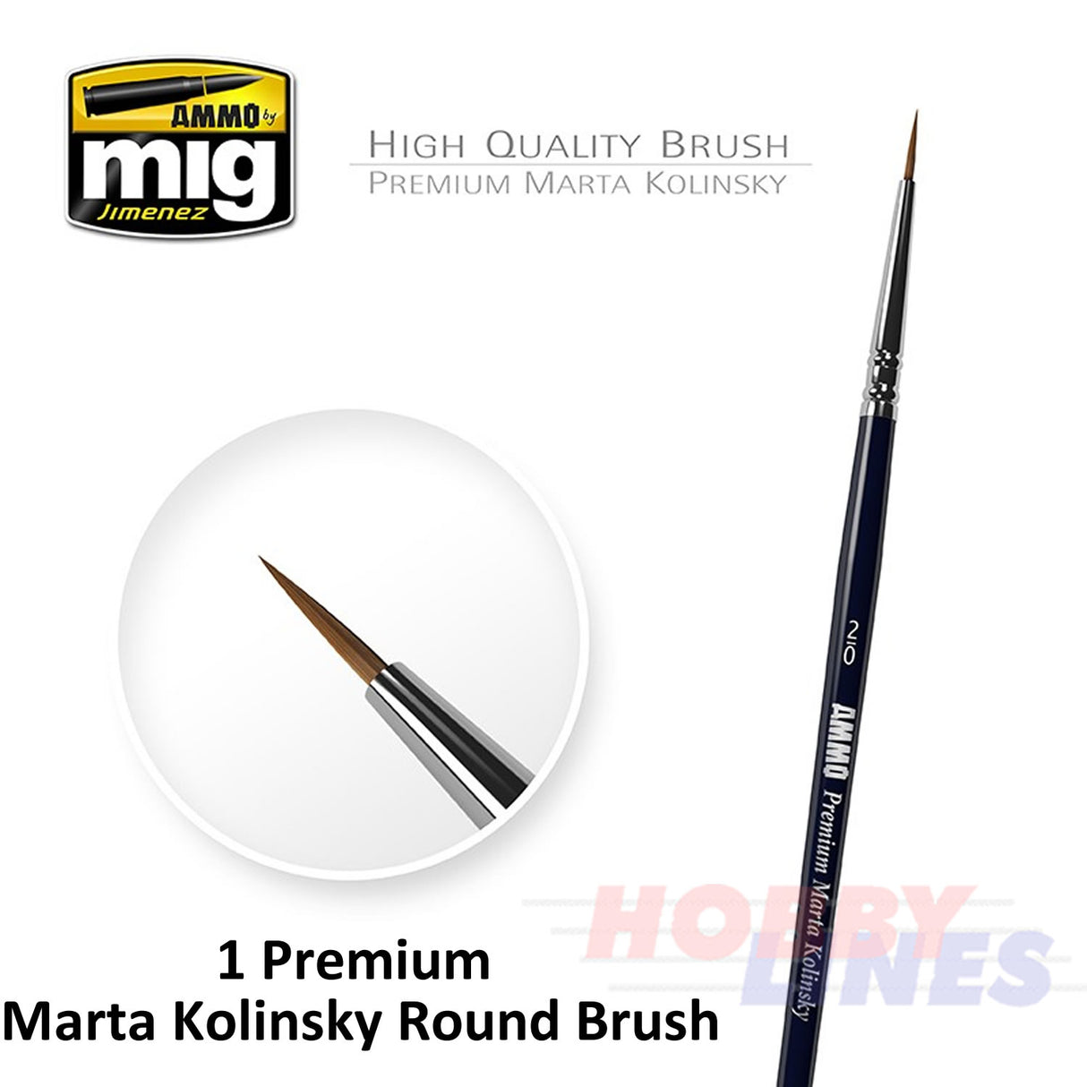 PREMIUM MARTA KOLINSKY ROUND BRUSH Range AMMO Mig Jimenez