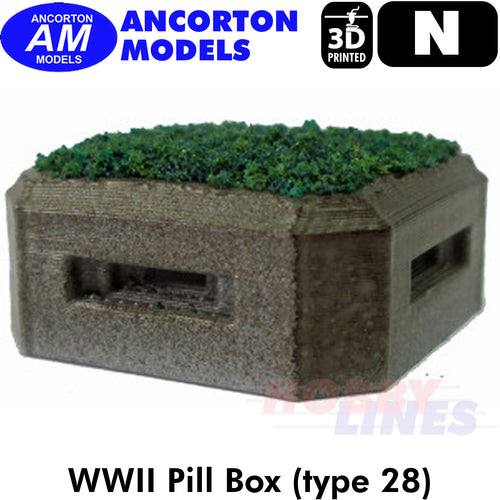 WWII PILL BOX (type 28) 3D Printed Ready to Plant N 1:148 Ancorton Models N3DP3