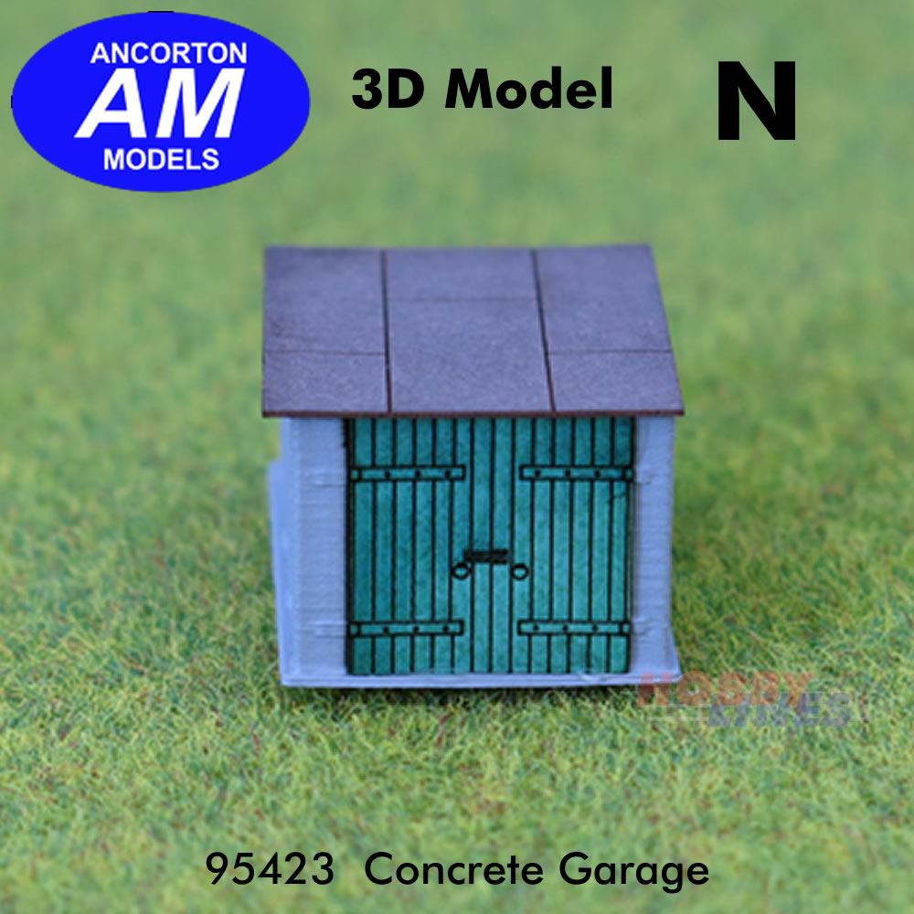 CONCRETE GARAGE 3D Printed Ready to Plant N 1:148 Ancorton Models N3G1