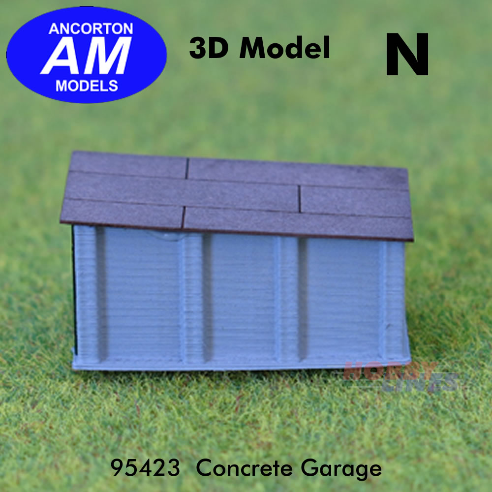 CONCRETE GARAGE 3D Printed Ready to Plant N 1:148 Ancorton Models N3G1