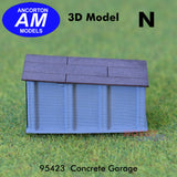 CONCRETE GARAGE 3D Printed Ready to Plant N 1:148 Ancorton Models N3G1