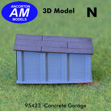 CONCRETE GARAGE 3D Printed Ready to Plant N 1:148 Ancorton Models N3G1