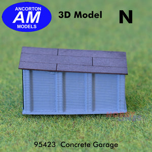 CONCRETE GARAGE 3D Printed Ready to Plant N 1:148 Ancorton Models N3G1