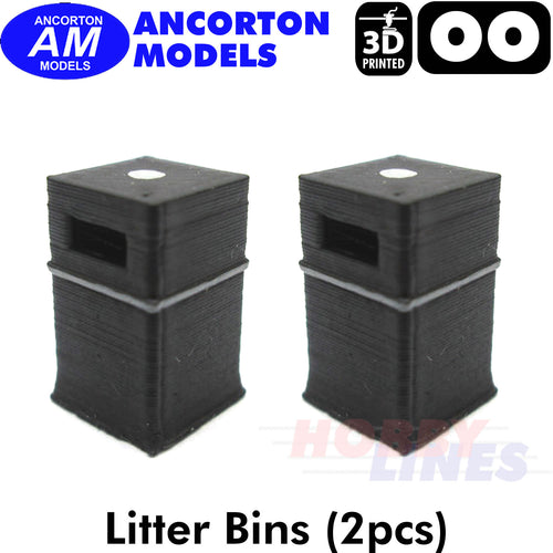 LITTER BINS 3D Printed models Ready to Plant OO 1:76 Ancorton Models OO3-LB1